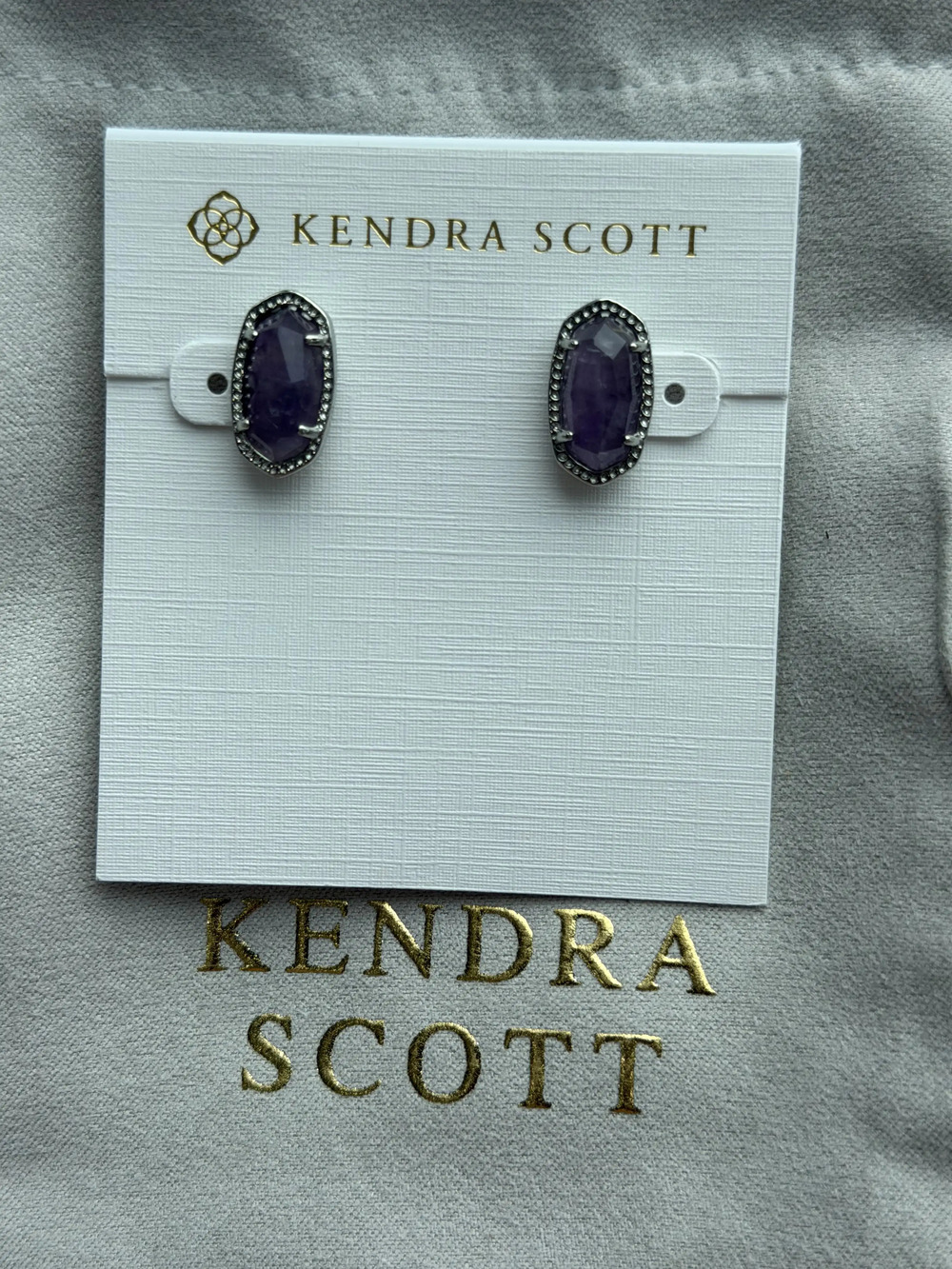 Kendra Scott Purple Pendant Earrings